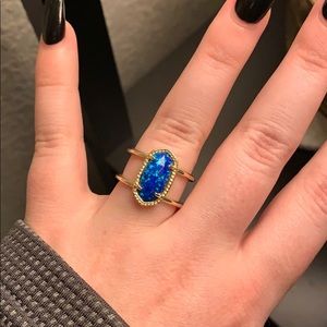 Elyse Gold Ring with bright blue stone